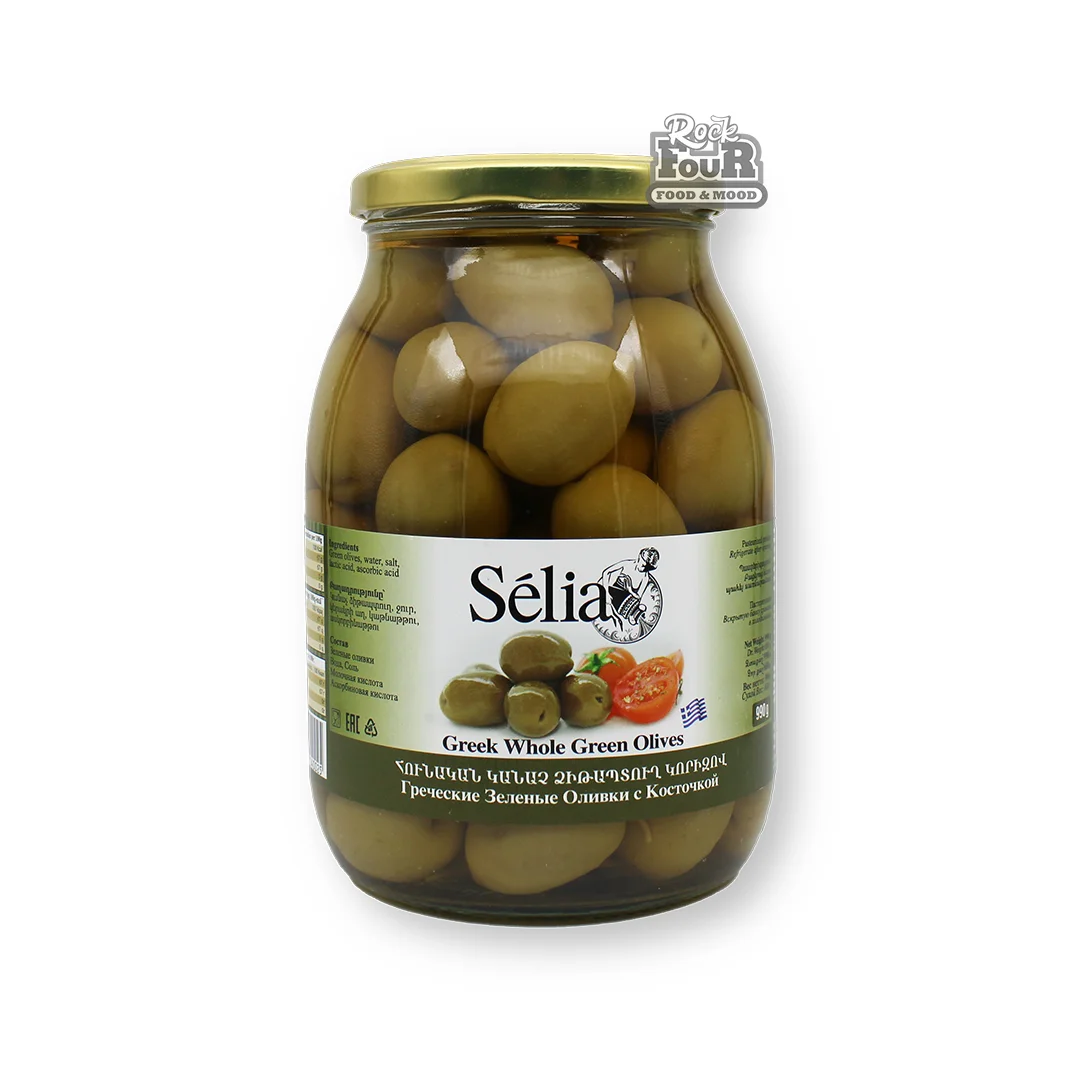 Green olive "Selia" with pits 990g